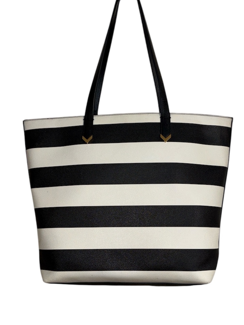 Stella & Dot Black and White Striped Tote Bag